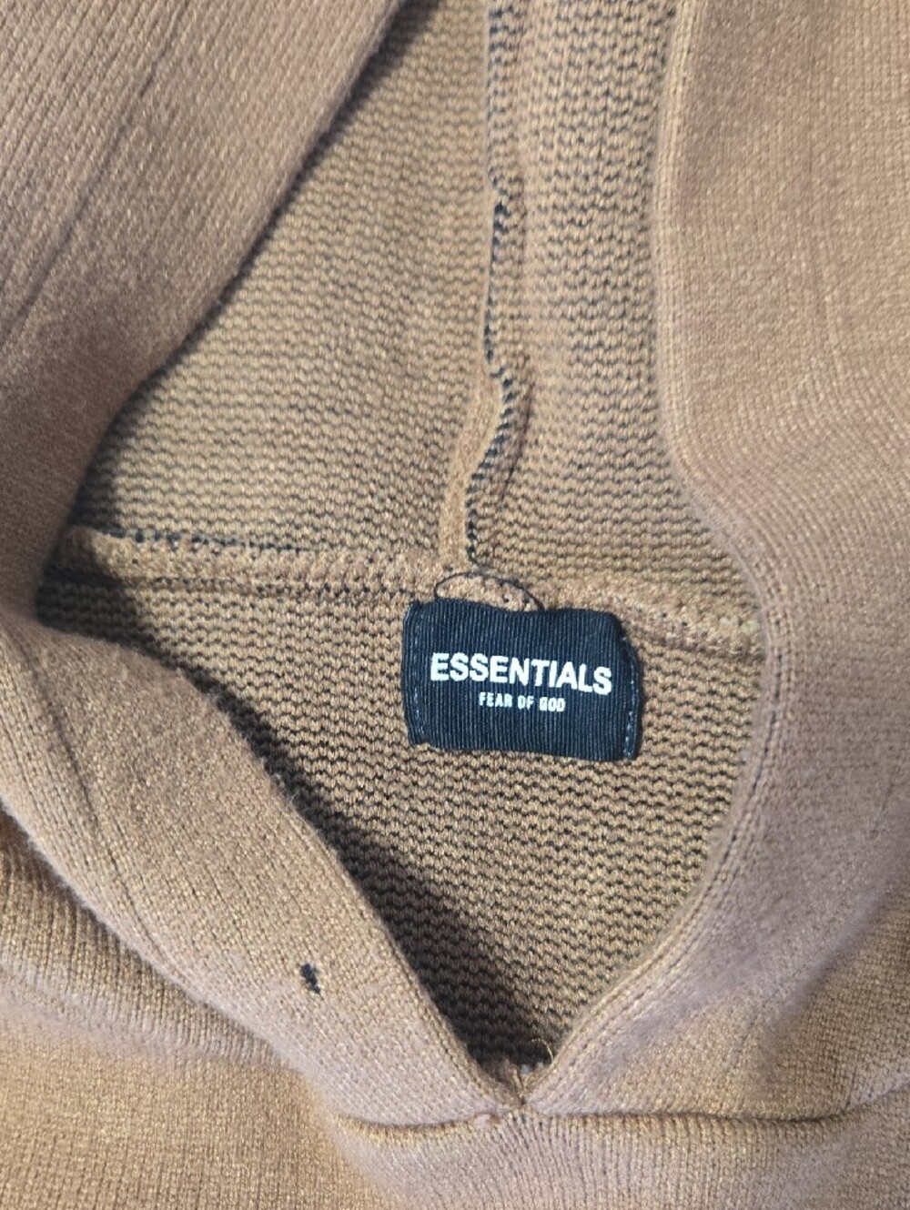 Essentials Brown Hoodie with Black Logo - Picture 2 of 2